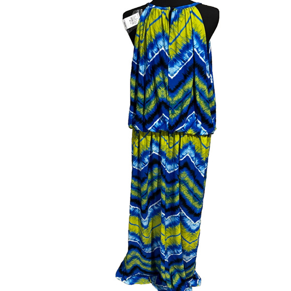 New Ashley Stewart blouson Maxi dress Tie-dye  print Plus sz 22/24 Hippie bright - Picture 4 of 10